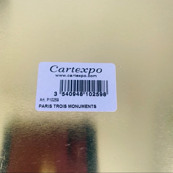 Paris Graphic Gold Metal Tray Holder - Picture 7 of 10